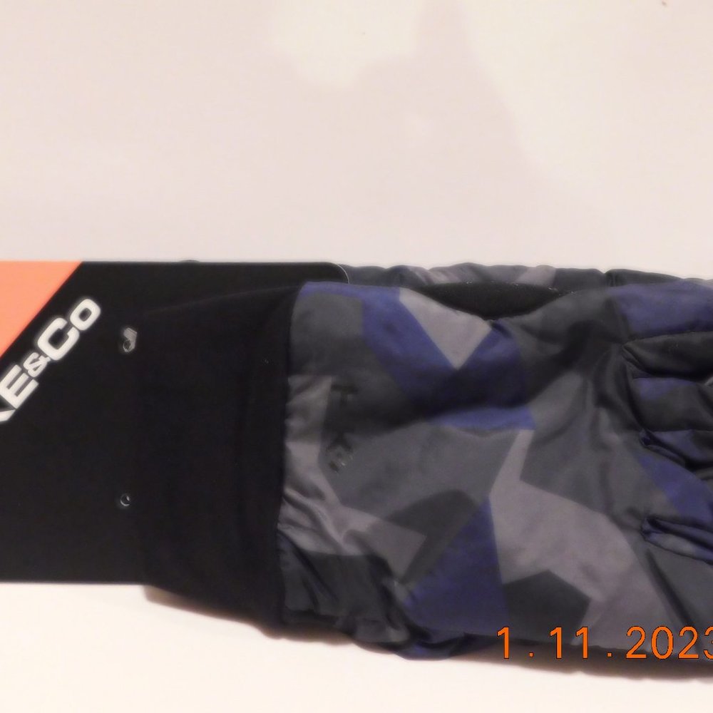 Hawke & Co Gloves Size S/M Lightweight Nylon Blue Fractal Camo NEW